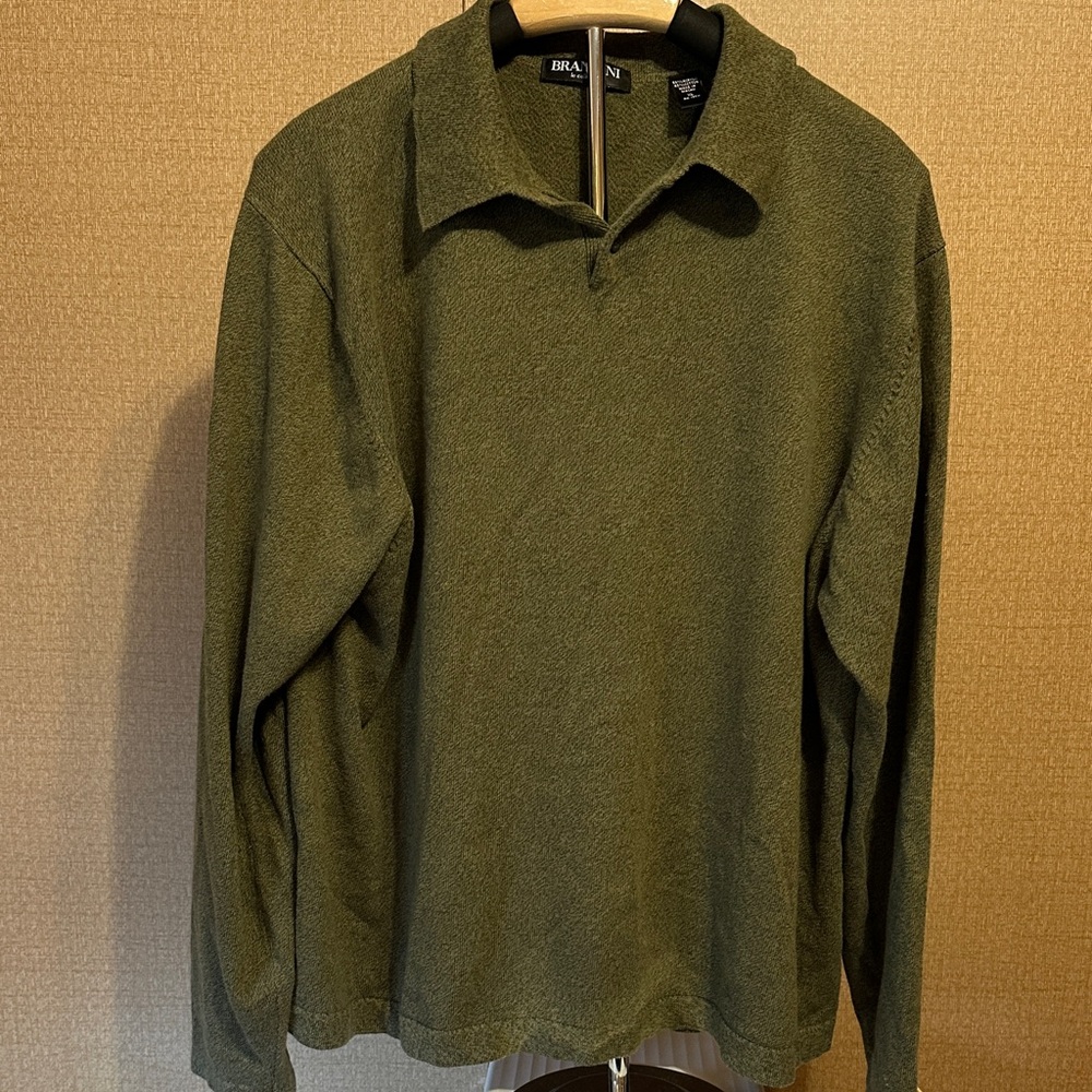 Olive Green Brandini collared shirt for Men